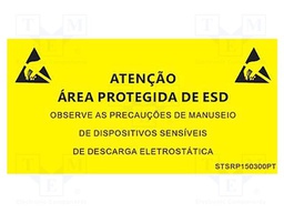 Information board; ESD,self-adhesive; 300x150mm; black,yellow