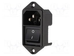 Connector: AC supply; socket; male; 10A; 250VAC; IEC 60320