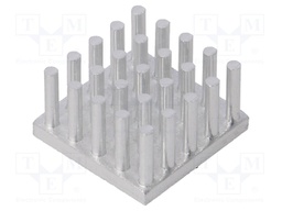 Heatsink: extruded; grilled; natural; L: 18mm; W: 18mm; H: 10mm; plain