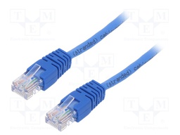 Patch cord; U/UTP; 5e; stranded; CCA; PVC; blue; Len: 1m; 26AWG
