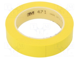 Tape: marking; yellow; L: 33m; W: 25mm; Thk: 0.13mm; 2.5N/cm; 130%