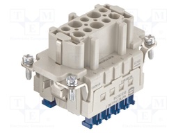 HEAVY DUTY INSERT, RCPT, 10POS, 26-14AWG