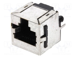 Socket; RJ45; PIN: 8; with panel stop blockade; Layout: 8p8c; THT