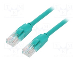 Patch cord; U/UTP; 6; CCA; PVC; green; 2m; RJ45 plug,both sides