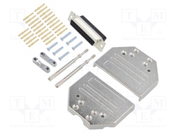 D-Sub; PIN: 25; plug; female; shielded; crimped; for cable
