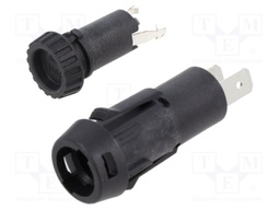 Fuse holder; cylindrical fuses; 5x20mm; 10A; on panel; -40÷85°C