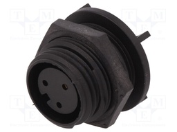 Connector: circular; socket; female; PIN: 3; w/o contacts; IP68