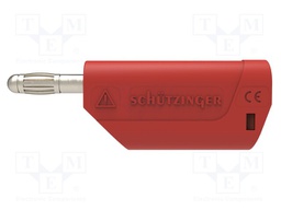 Plug; 4mm banana; 32A; 30VAC; 60VDC; red; Max.wire diam: 4mm; 2.5mm2