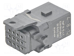 Connector: rectangular; female; Han 1A; PIN: 12; size 1A; crimped