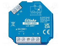 Relay: installation; NO; plaster embedded; Ucntrl: 230VAC; Ch: 1