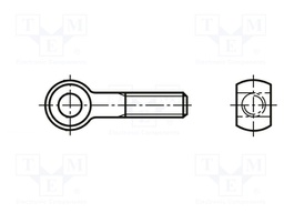 Lifting eye bolt; M10x50; Head: eye; steel; zinc; DIN 444A; 10mm