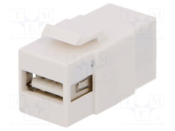 Socket; adapter; female x2; USB A socket,USB B socket; straight