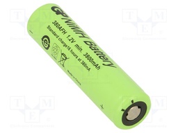 Re-battery: Ni-MH; 7/5A; 1.2V; 3800mAh; Ø17.5x67mm; 380mA