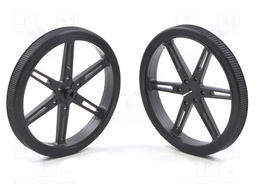 Wheel; black; Shaft: D spring; Pcs: 2; push-in; Ø: 80mm; W: 10mm