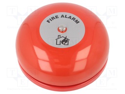 Signaller: sound; bell; 19÷28VDC; 95dB; TAA; IP21C; Mat: steel; red