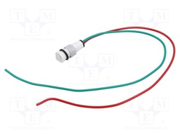 Indicator: LED; prominent; white; 24VDC; 24VAC; Ø10mm; leads 300mm