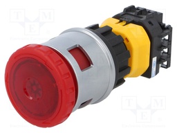 Switch: emergency stop; Stabl.pos: 2; NC x3 + NO; 30mm; red; IP65