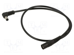 Cable; DC 5,5/2,1 socket,DC 5,5/2,5 plug; angled; 0.5mm2; black