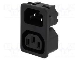Connector: AC supply; socket; male/female; 10A; 250VAC; IEC 60320