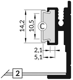 Profiles for LED modules; surface; white; L: 1m; aluminium