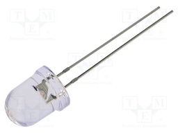 LED; pink; 8mm; 2500mcd; 30°; Front: convex; 12VDC; No.of term: 2
