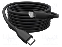 Cable; USB 2.0; Apple Lightning plug,USB C plug; nickel plated