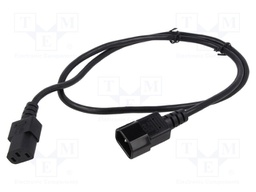 POWER CORD IEC60320C-13/14, 1M, 10A, BLACK