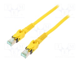 Patch cord; S/FTP; 6a; stranded; Cu; PUR; yellow; 2m; halogen free