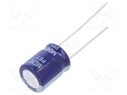 Capacitor: electrolytic; THT; 1000uF; 16VDC; Ø10x12.5mm; ±20%