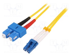 Fiber patch cord; OS2; LC/UPC,SC/UPC; 3m; LSZH; yellow; Øcable: 2mm