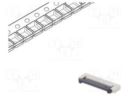 Connector: FFC (FPC); horizontal; PIN: 18; ZIF; SMT; tinned; 30mΩ