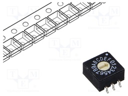Encoding switch; HEX/BCD; Pos: 16; SMT; Rcont max: 100mΩ; 4.9Ncm