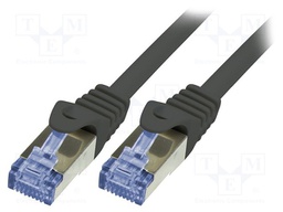 Patch cord; S/FTP; 6a; stranded; Cu; LSZH; black; 10m; 26AWG