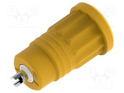 Connector: 4mm banana; socket; 25A; yellow; nickel plated; 28.2mm
