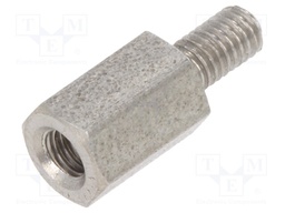 Screwed spacer sleeve; Int.thread: M3; 8mm; Ext.thread: M3
