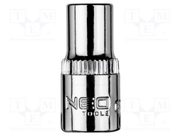 Socket; 6-angles,socket spanner; HEX 6mm; 1/4"