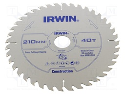 Circular saw; Ø: 210mm; Øhole: 30mm; Teeth: 40; wood