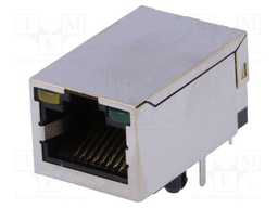 Socket; RJ45; PIN: 8; shielded,with LED; Layout: 8p8c; THT