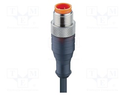 Connection lead; M12; PIN: 4; straight; 2m; plug; 230VAC; 4A; 230VDC