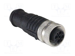 Connector: M12; PIN: 4; female; for cable; socket; Type: unshielded