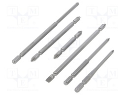 Screwdriver bits; Bit: Phillips,slot; Size: PH0,PH1,PH2,SL 6mm