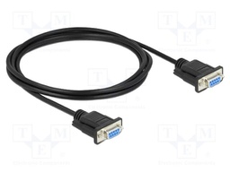 Cable; D-Sub 9pin socket,both sides; PVC; Len: 2m; black