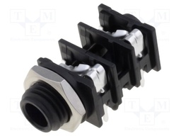 Socket; Jack 6,35mm; female; mono; with double switch; angled 90°