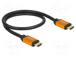 Cable; HDMI plug,both sides; HDMI 2.1; Len: 500mm; black; 48Gbps