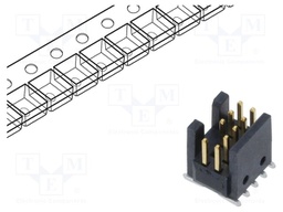 Connector: pin strips; male; PIN: 10; 1.27mm; gold flash; SMT; reel