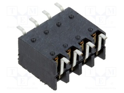 Connector: pin strips; female; PIN: 8; 2.54mm; gold-plated; SMT