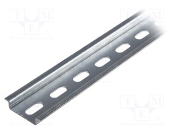 DIN rail; perforated; TS35; L: 1m; Mat: zinc-plated steel