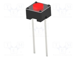 Switch: microswitch TACT; Pos: 2; SPST-NO; 0.05A/24VDC; Body: red