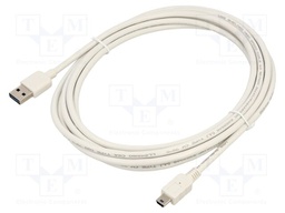 Cable; USB 2.0; USB A plug double sided,USB B mini plug; 3m