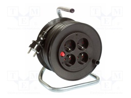 Extension lead; 3G1.5mm2; reel,with brake,rolled; Sockets: 4